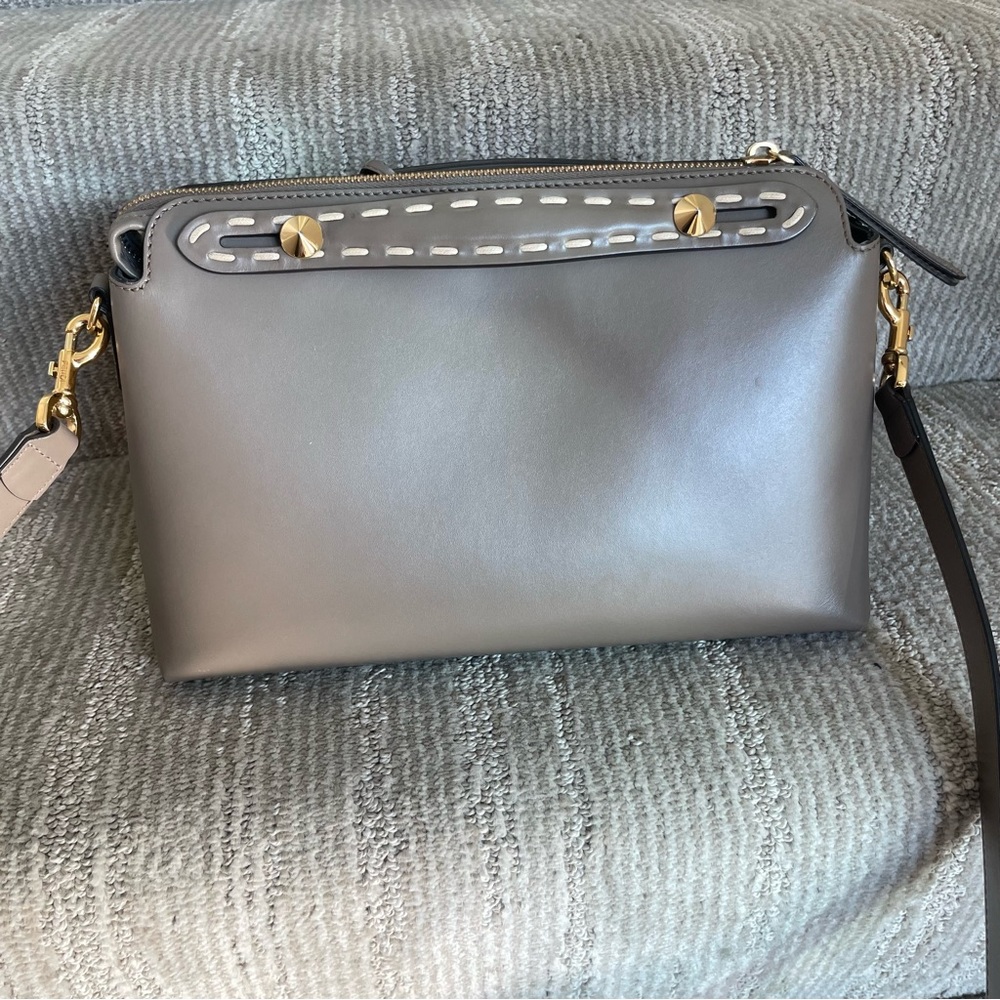 Fendi By The Way Medium Grey Leather & Python-Look Elaphe Boston Bag - Picture 5 of 14